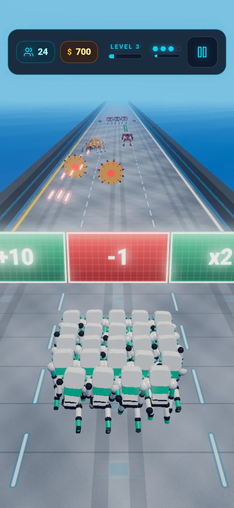 NeonBot Rush: Crowd Runner 3D screenshot 3