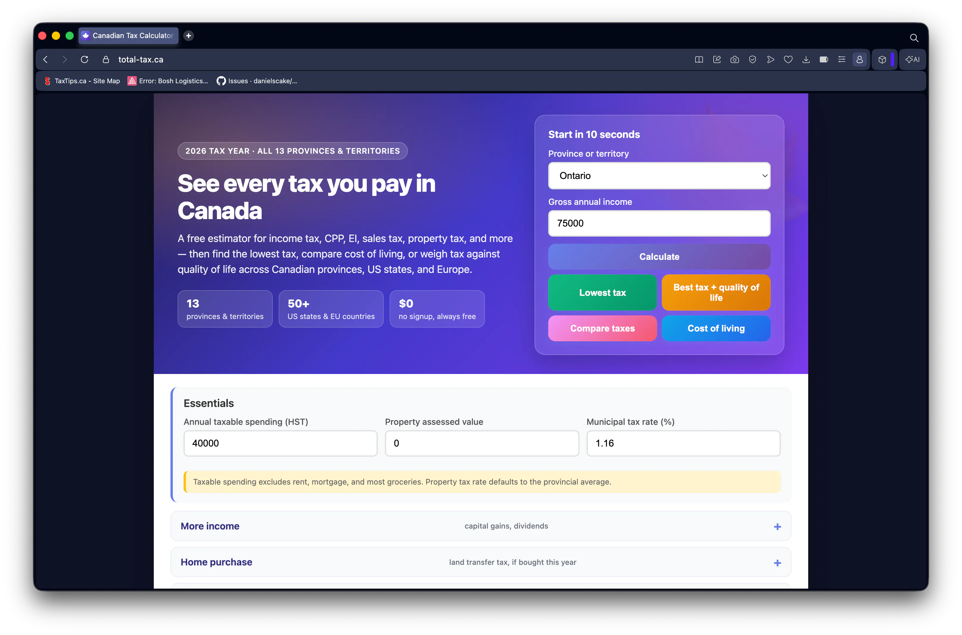 Canadian Tax Calculator gallery image