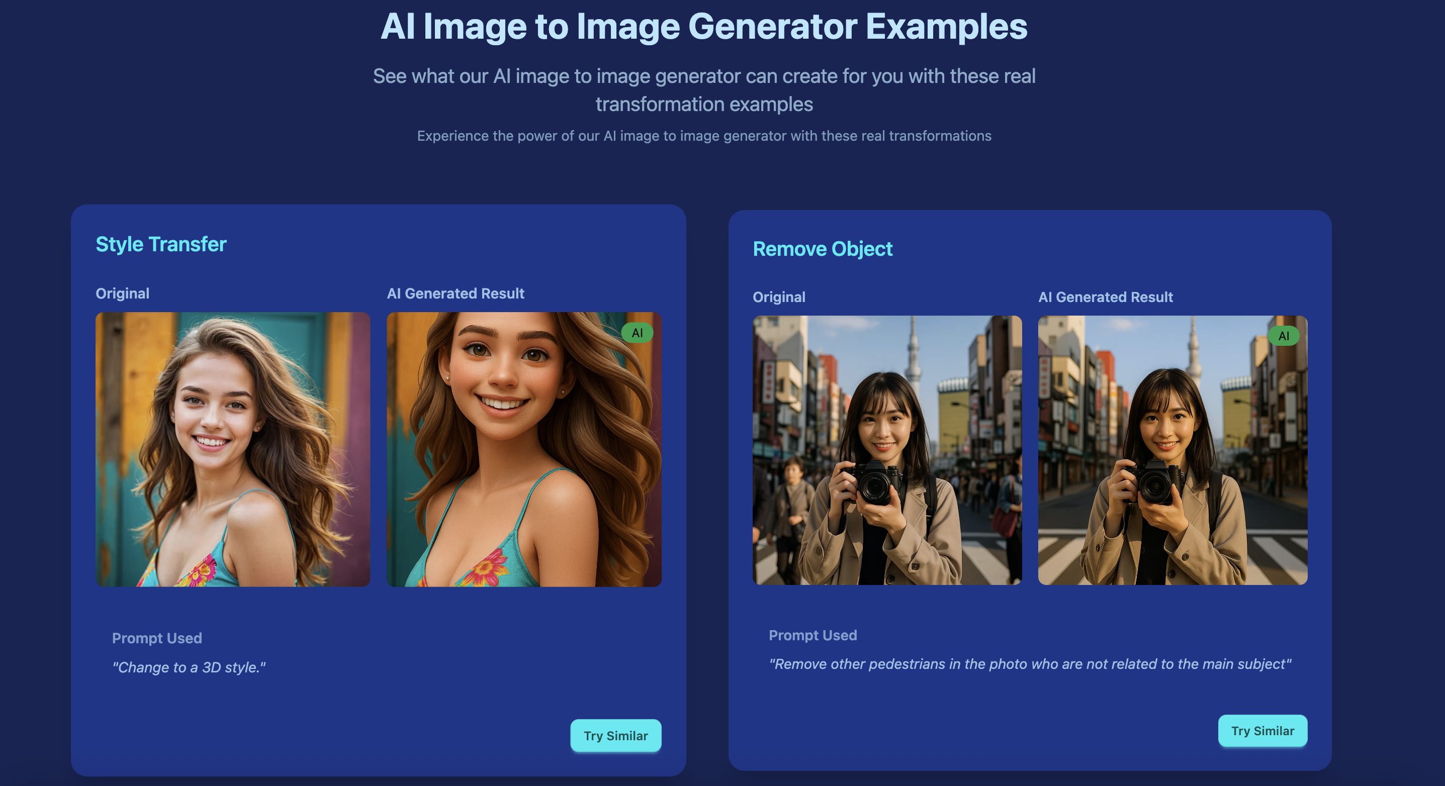 AI Image to Image Generator gallery image