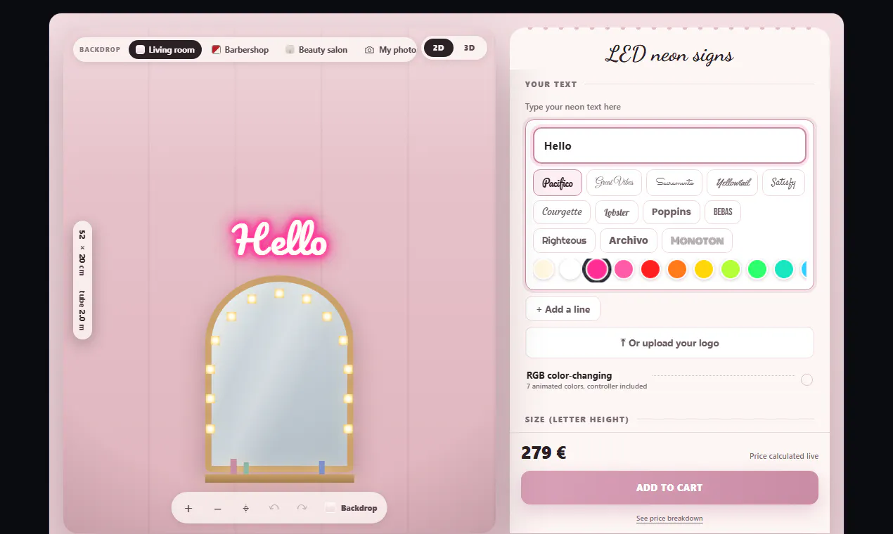 Neon Light Configurator gallery image