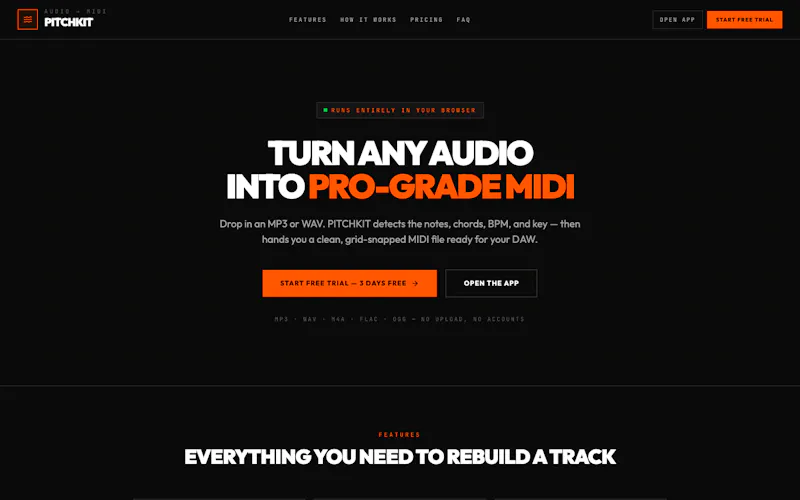 PITCHKIT · Audio → MIDI screenshot 3