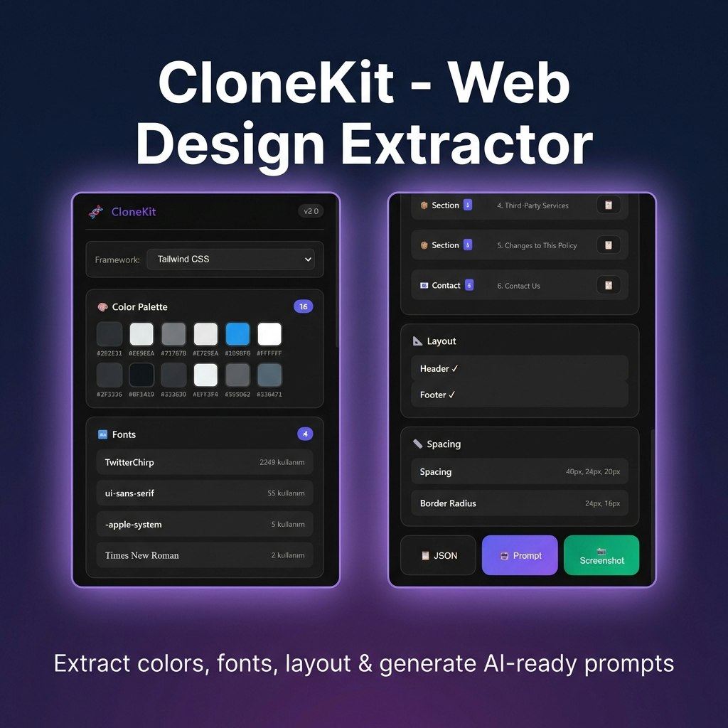 CloneKit - Website Cloning Tool - Main product screenshot demonstrating key features and user interface