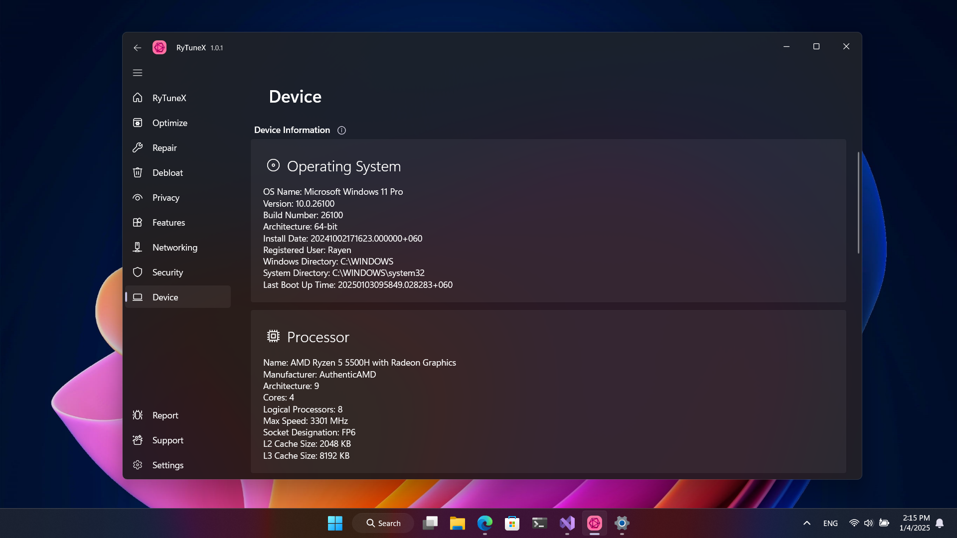وسائط Rytunex - Windows 10 و 11 Optimizer |تعزيز الأداء والخصوصية 20