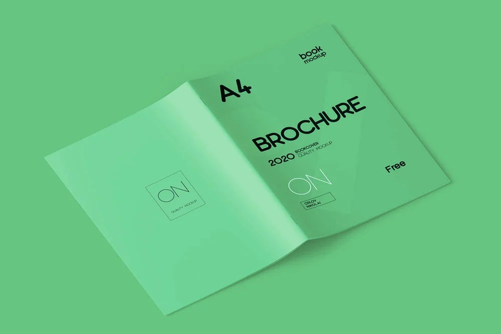 Media Mockup brosur A4 minimum percuma - Mockup brosur A4 percuma 2