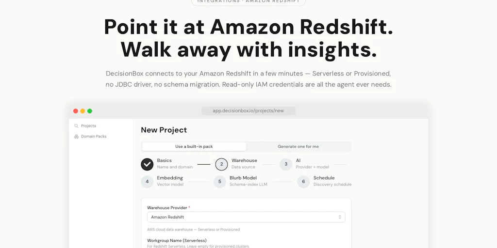 DecisionBox for Amazon Redshift
