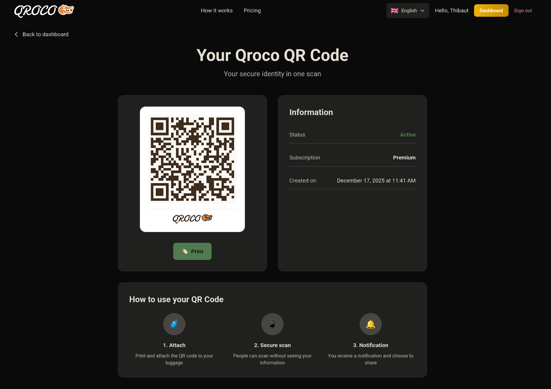 QROCO - Screenshot 2 showing product features and functionality
