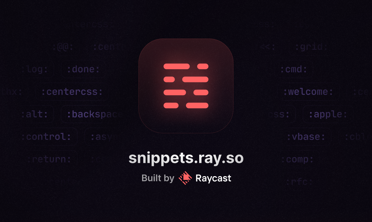 Snippet Explorer por Raycast media 1