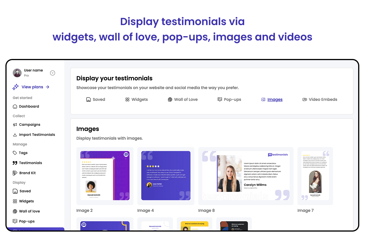 99Testimonials - Text- und Video -Testimonials Collection & Showcase einfach gemacht Medien 3