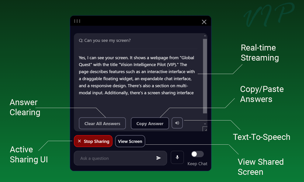 VIP - Visual Intelligence Pilot  - Screenshot 2 showing product features and functionality