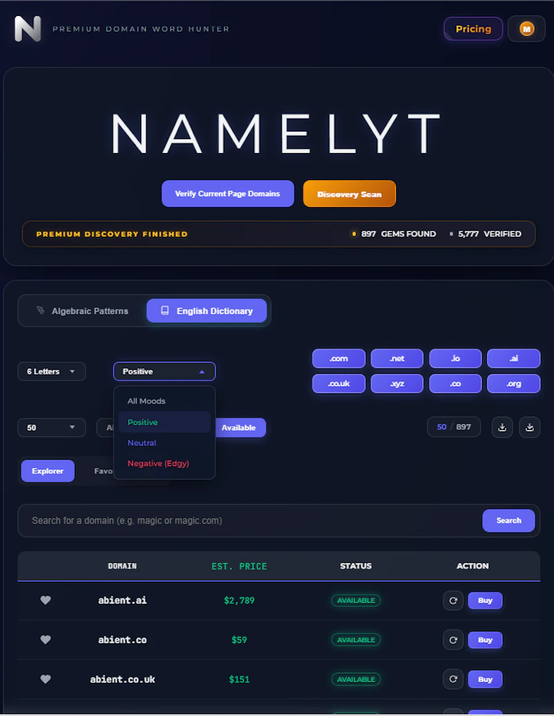 Namelyt screenshot 2