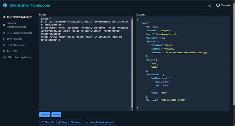 Dev Editor Tools screenshot 3