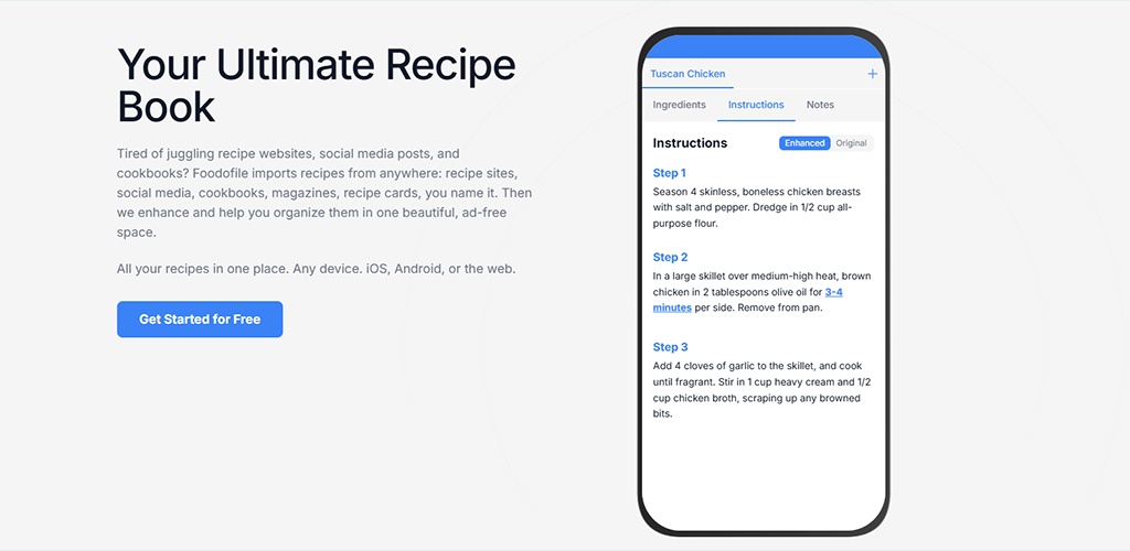 Foodofile - Main product screenshot demonstrating key features and user interface