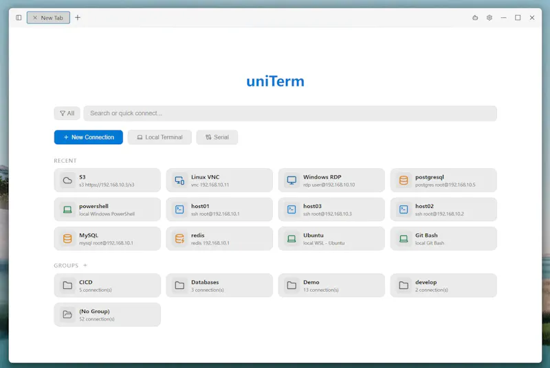 uniTerm screenshot 1