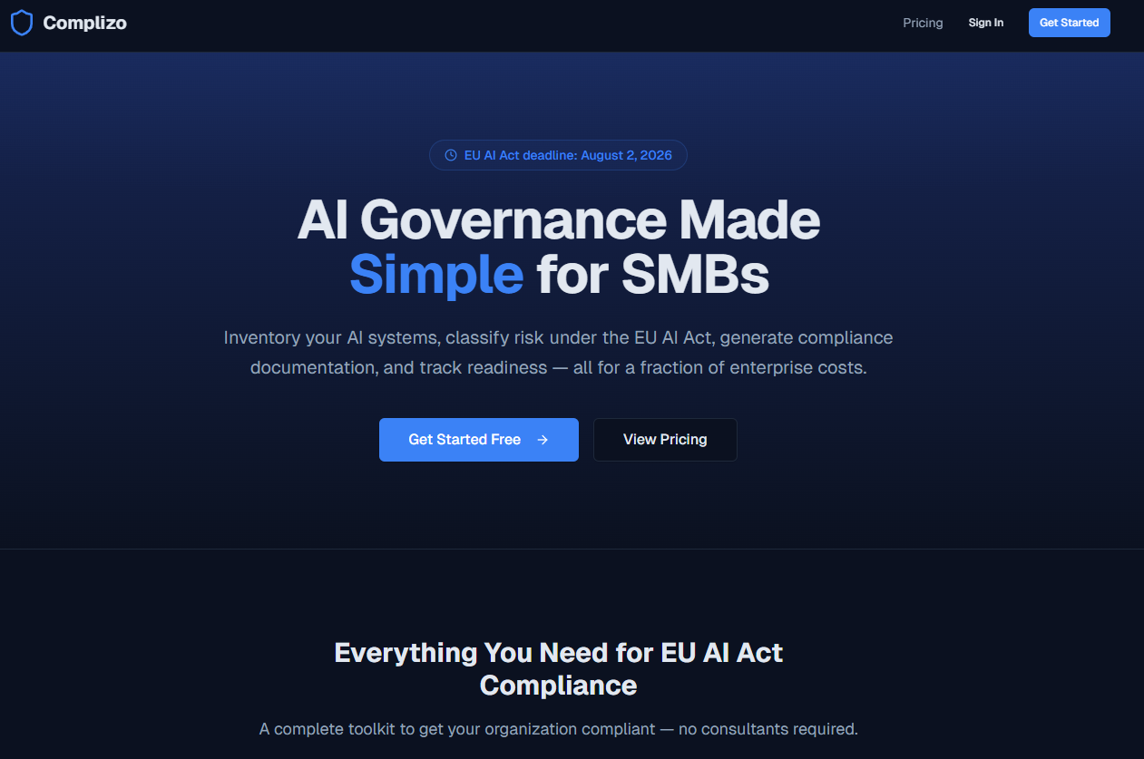 Complizo - Main product screenshot demonstrating key features and user interface