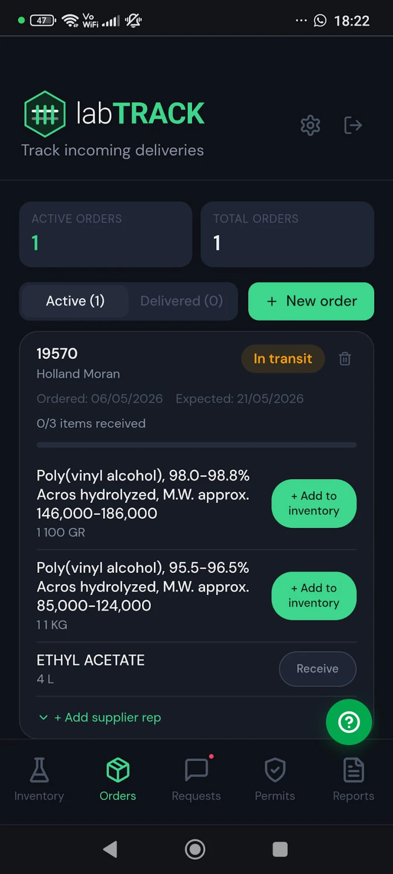 labTRACK — Lab Inventory Management screenshot 2