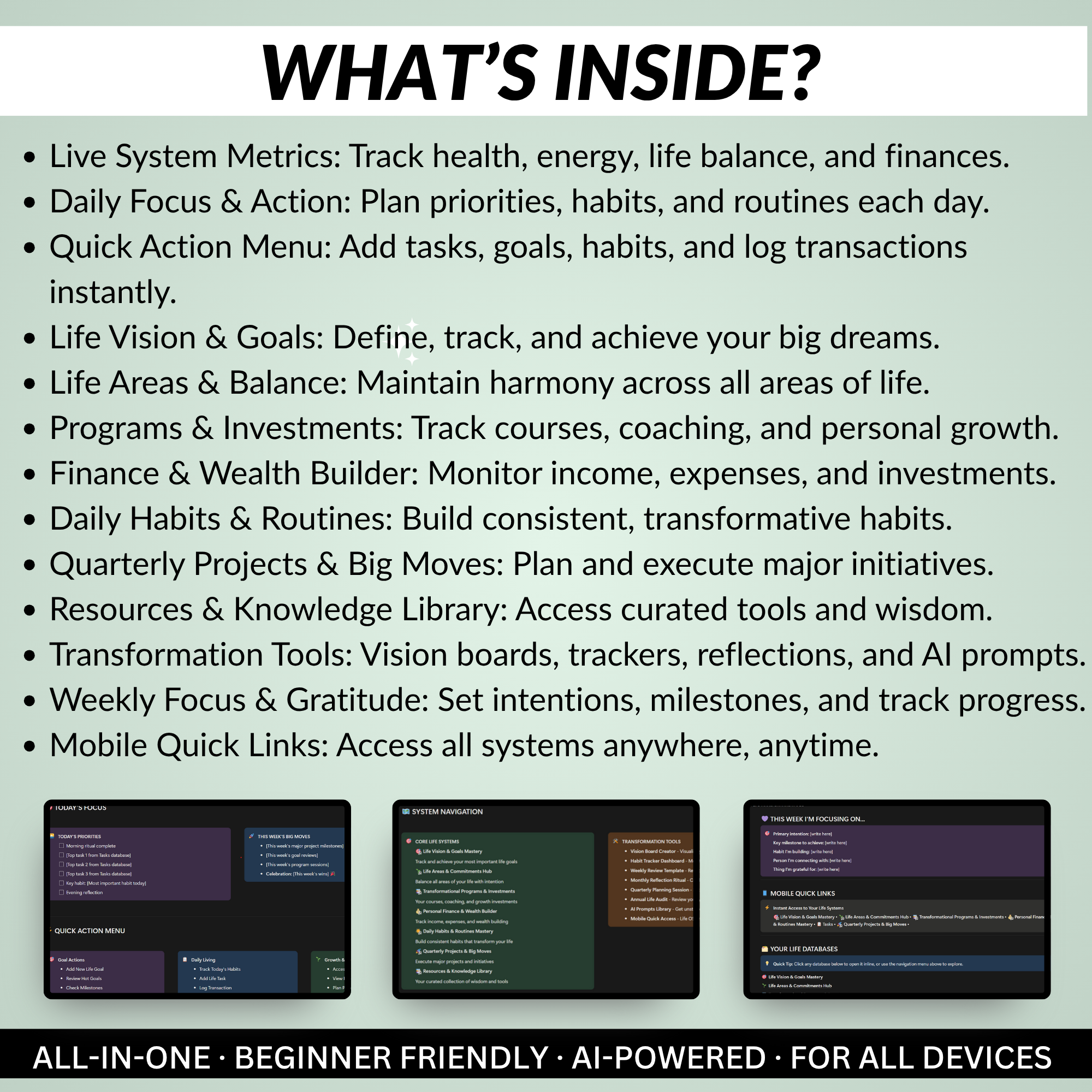 MY LIFE TRANSFORMATION AI OS - Screenshot 2 preview
