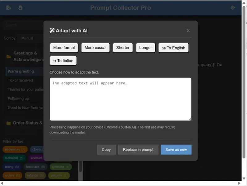 Type a shortcut, insert any saved text screenshot 2