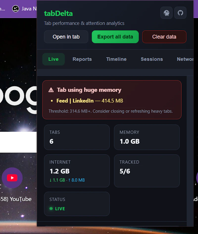 tabDelta screenshot 2