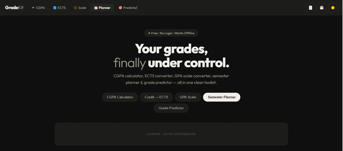 GradeKit — Global CALC GPA CH converter 제품 배너