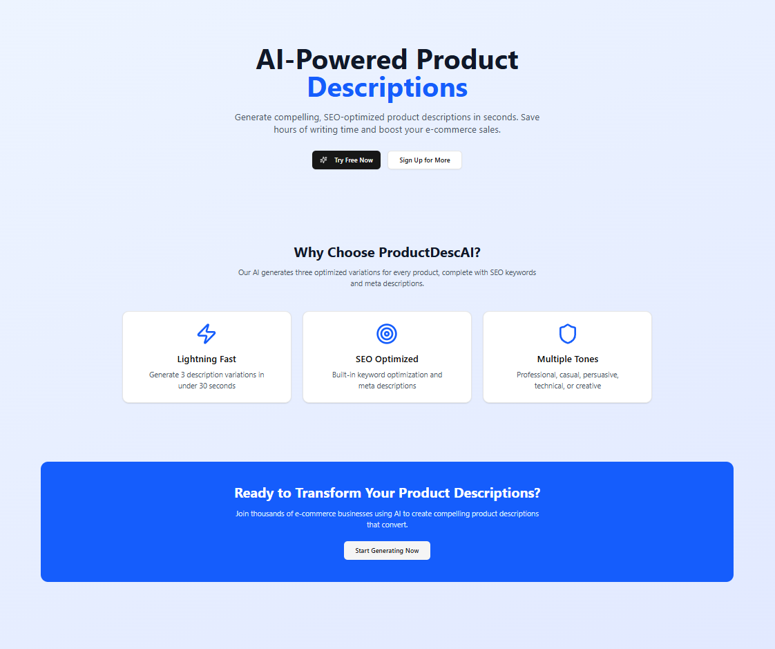 Produkt - Produktbeschreibung von AI-betrieben und SEO-Schlüsselwörtergenerator. Medien 2