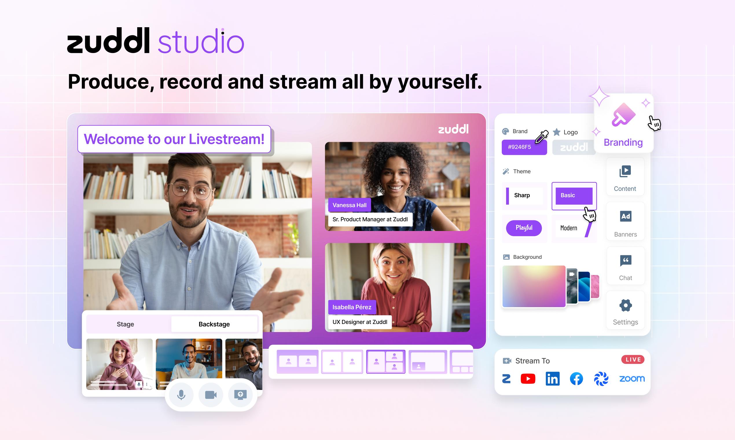 Zuddl Studio - Produceer, opnam en stream van video -inhoud van studiokwaliteit media 6