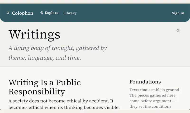Colophon screenshot 5