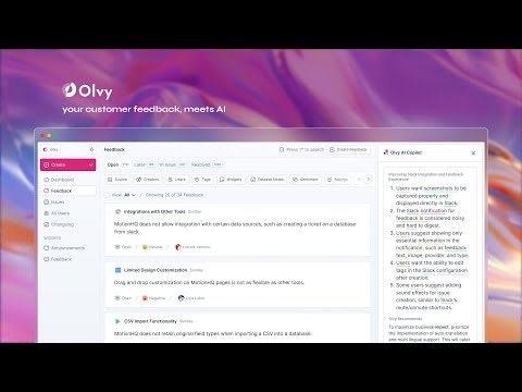 startuptile Olvy 2.0-Analyze user feedback 10x faster with AI