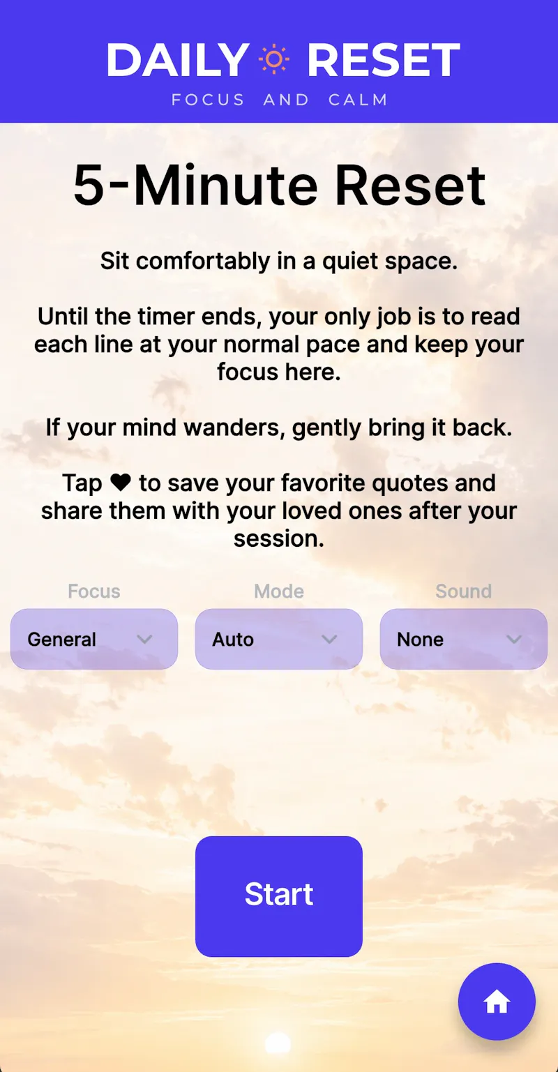 Daily Reset: Focus and Calm screenshot 4