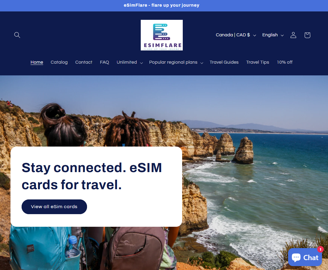eSimFlare - Main product screenshot demonstrating key features and user interface