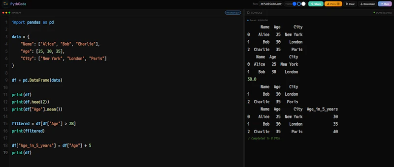 PythCode screenshot 2