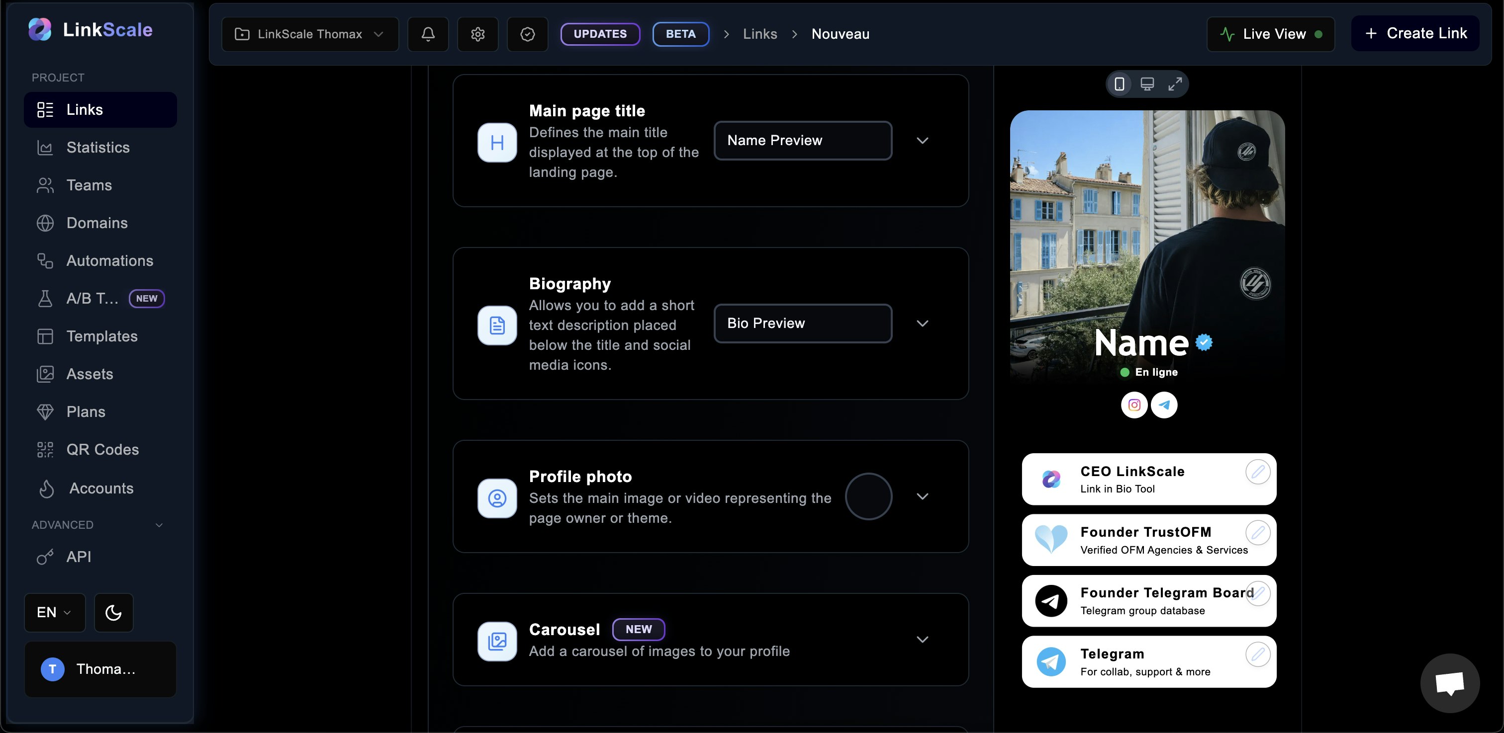 LinkScale - Screenshot 2 showing product features and functionality