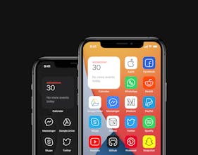 iOS 14 ICONS home screen line icon pack gallery image