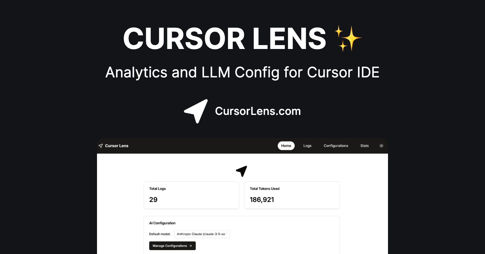 startuptile CursorLens-Open Source dashboard and analytics for Cursor IDE