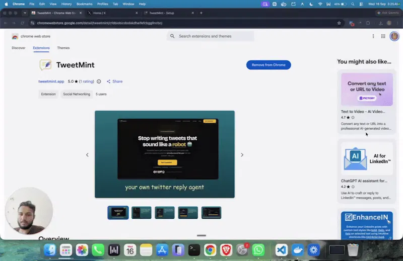 TweetMint screenshot 1 (video preview)