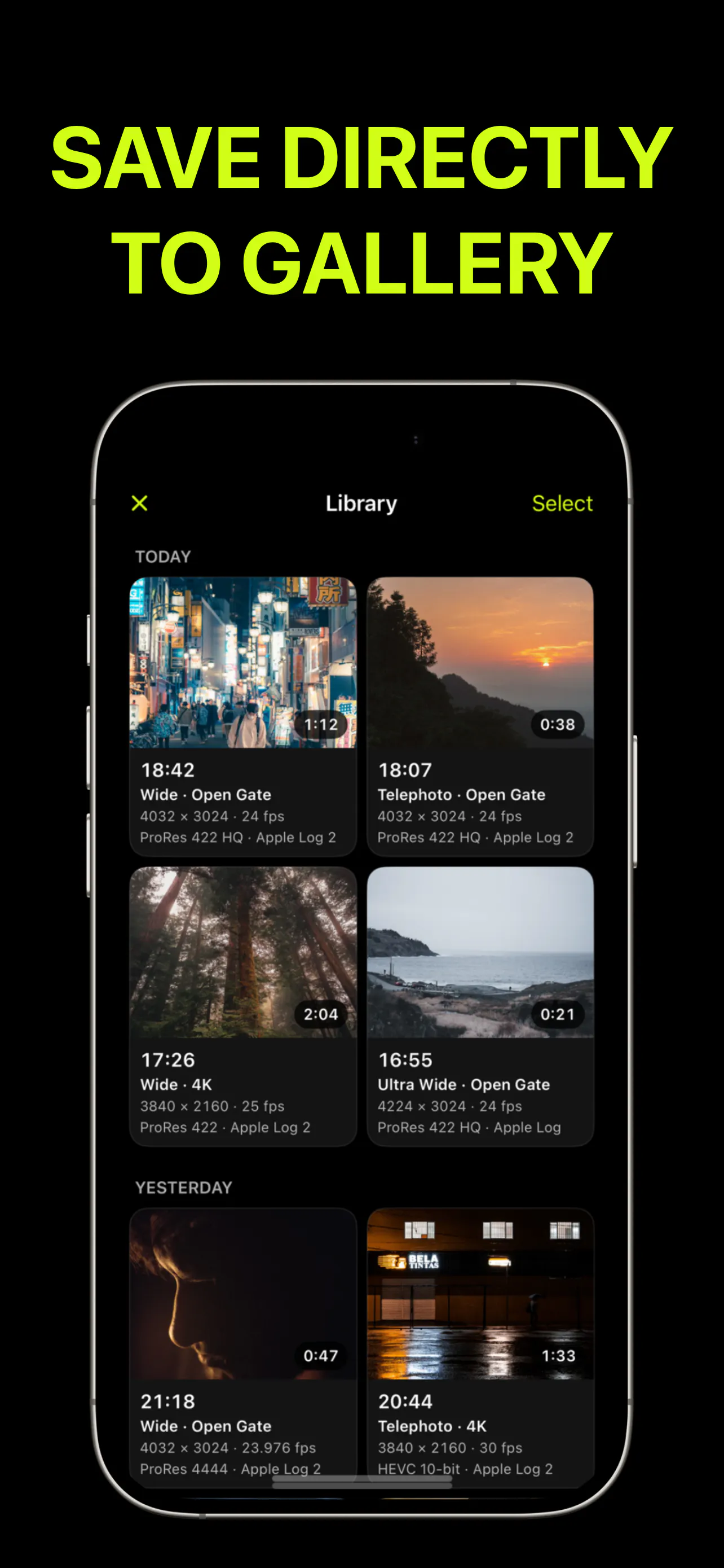 Log Cam: RAW 4K Video Camera gallery image