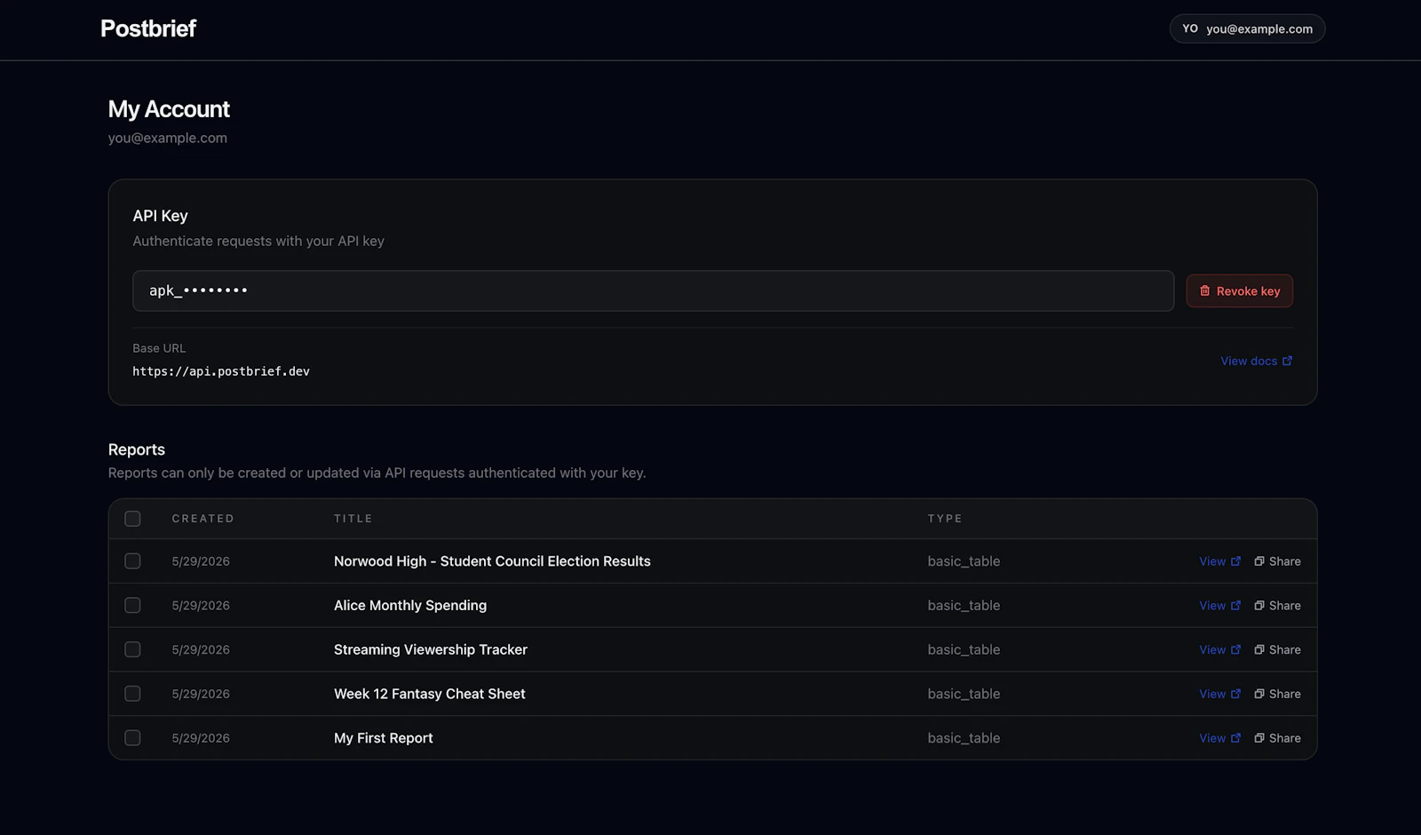 Postbrief screenshot 2