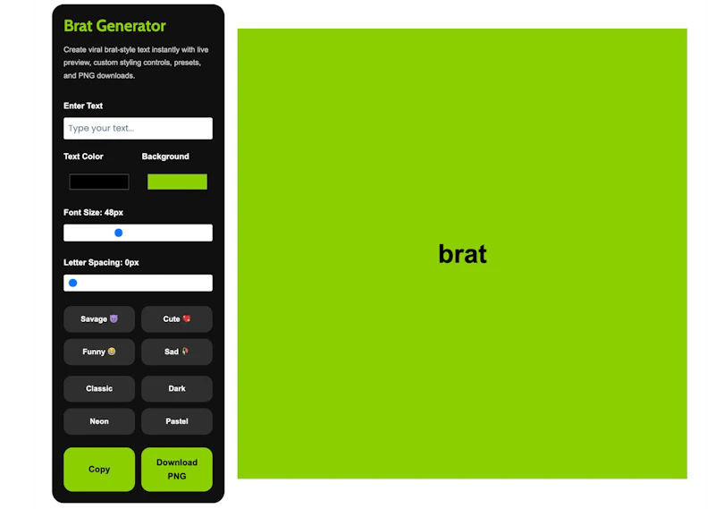 Brat Generator Now screenshot 1