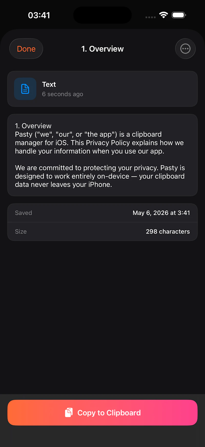 Pasty - Clipboard Manager screenshot 4