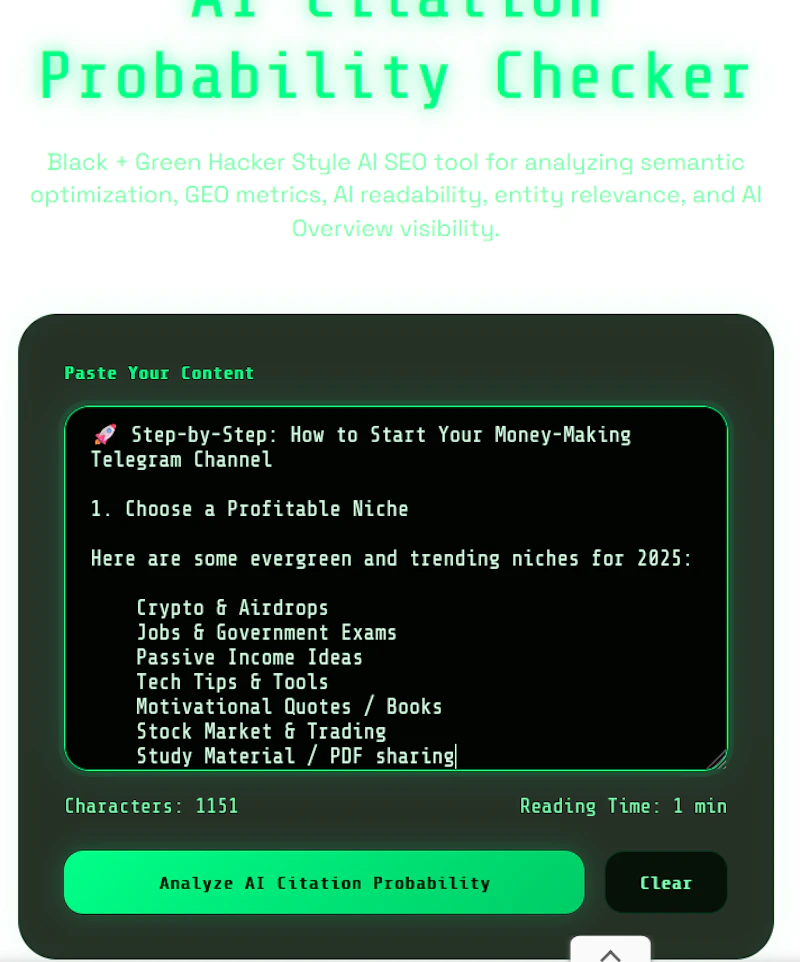 AI Citation Probability Checker  screenshot 9