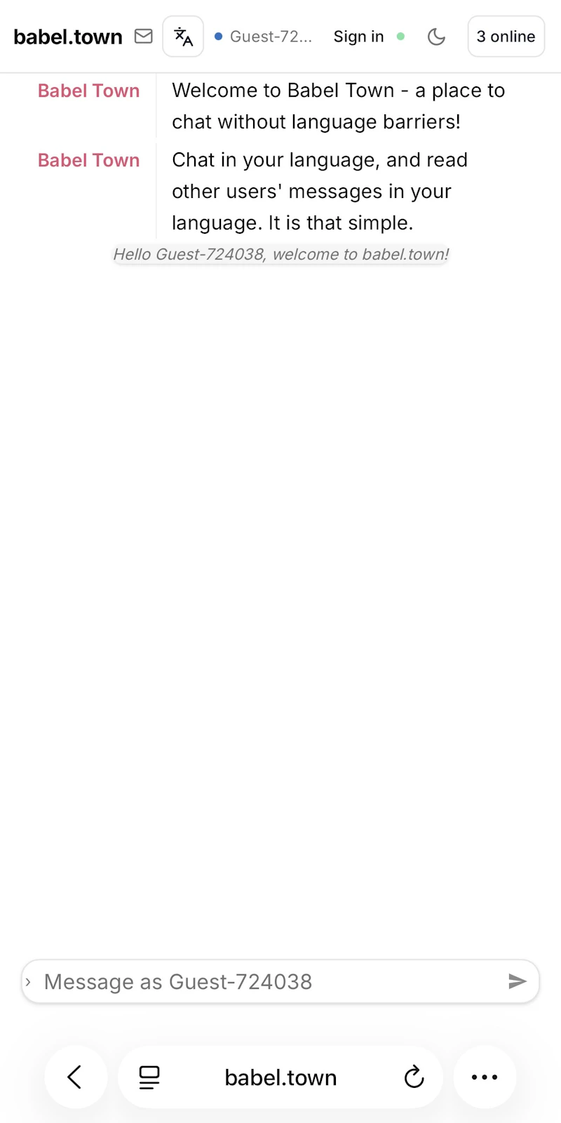 babel.town — Chat with the World screenshot 1
