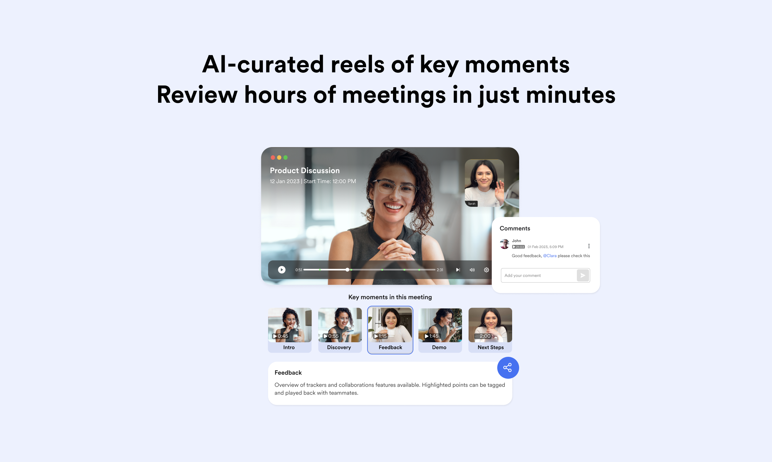 Goodmeetings - ИИ курированные моменты и резюме для продуктивных встреч медиа 2