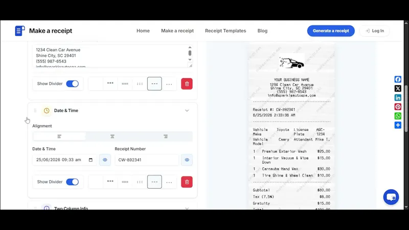 Make a Receipt screenshot 1 (video preview)