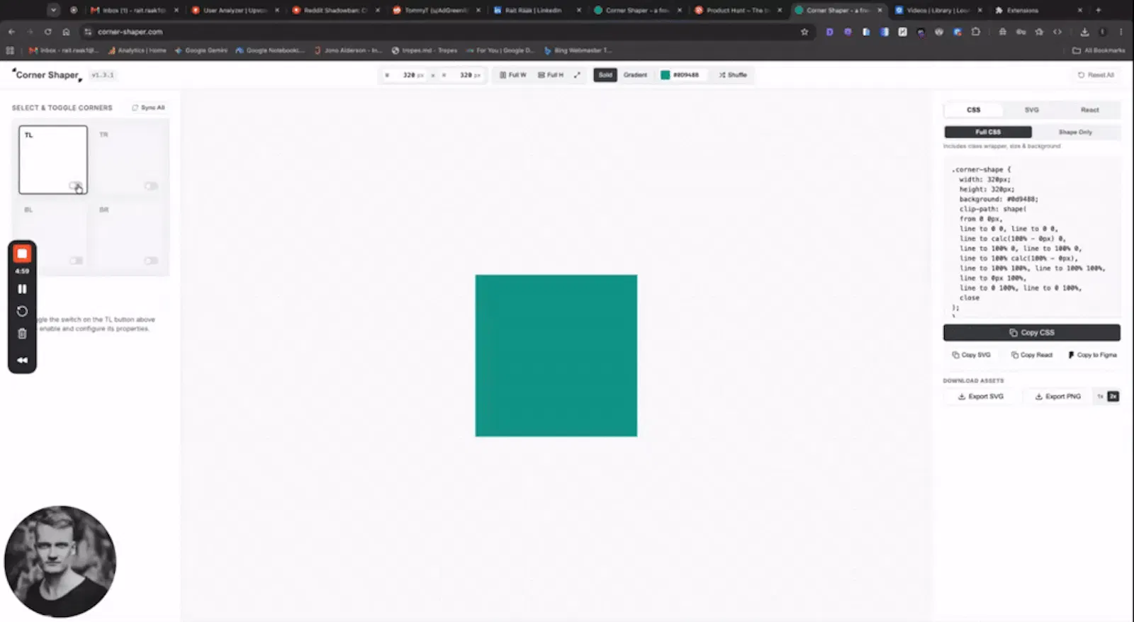 Corner Shaper screenshot 1 (video preview)