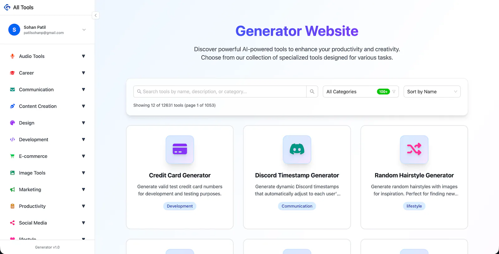 Generator Website screenshot 5