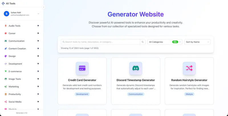 Generator Website screenshot 5
