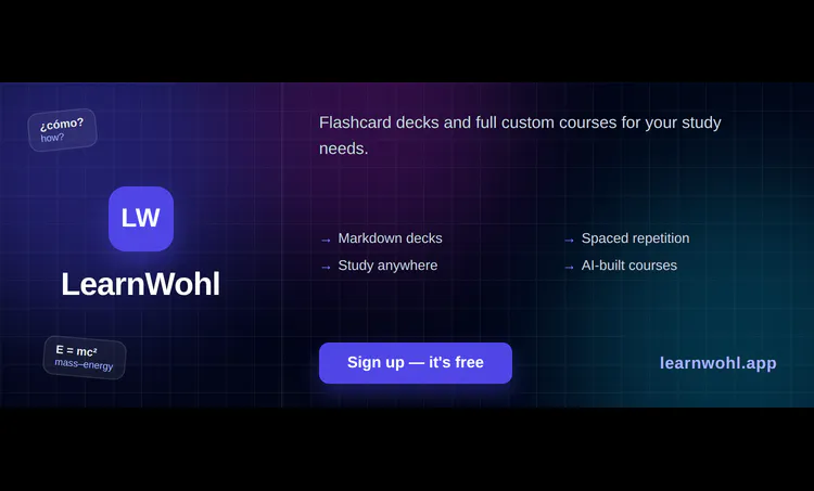 LearnWohl — decks and custom courses logo
