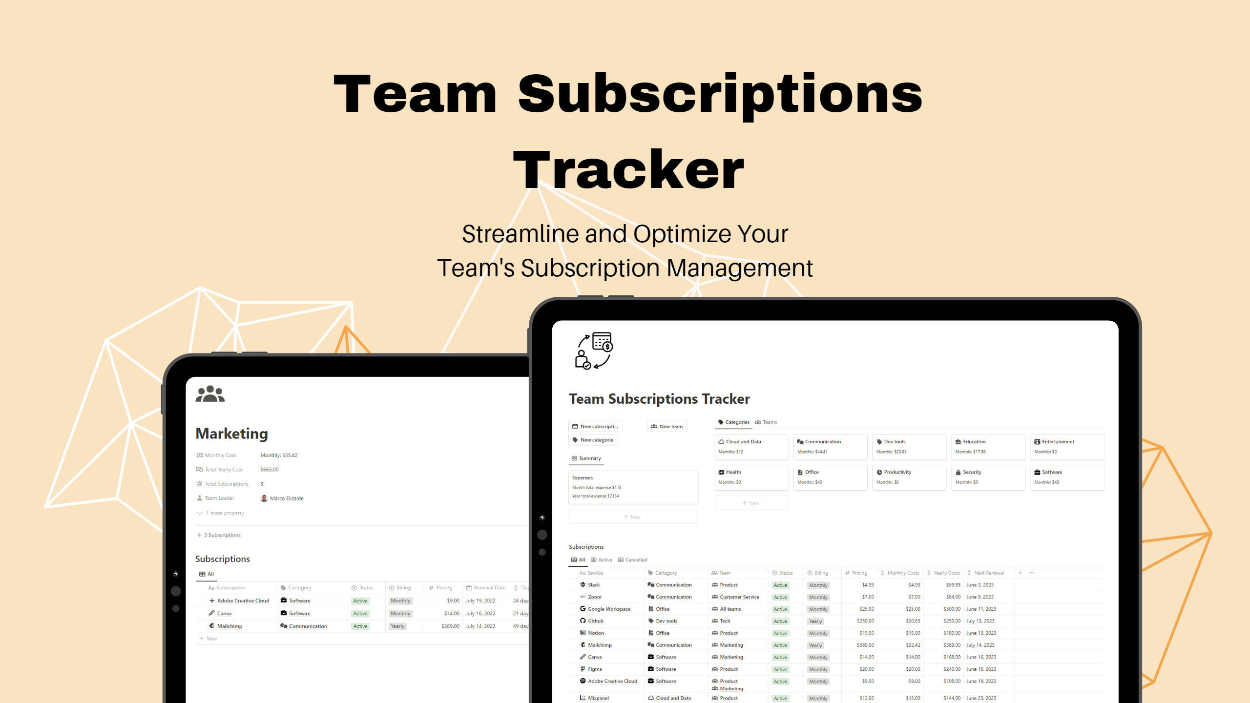 Team Subscriptions Tracker gallery image
