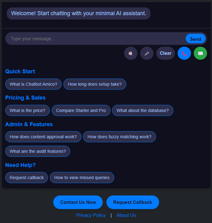 ChatbotAmico: HallucinationProof Chatbot logo