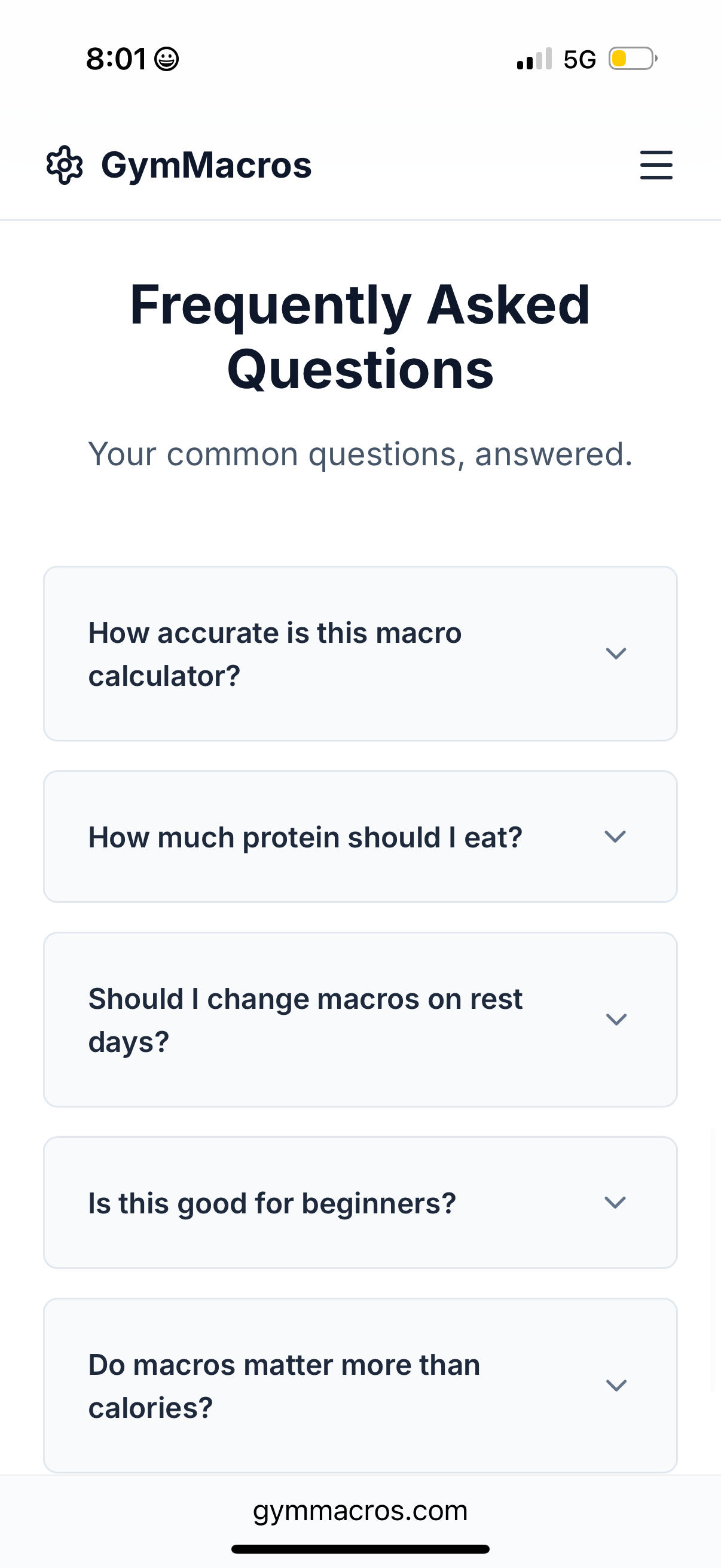 Gym Macro Calculator - Screenshot 5 showing product features and functionality