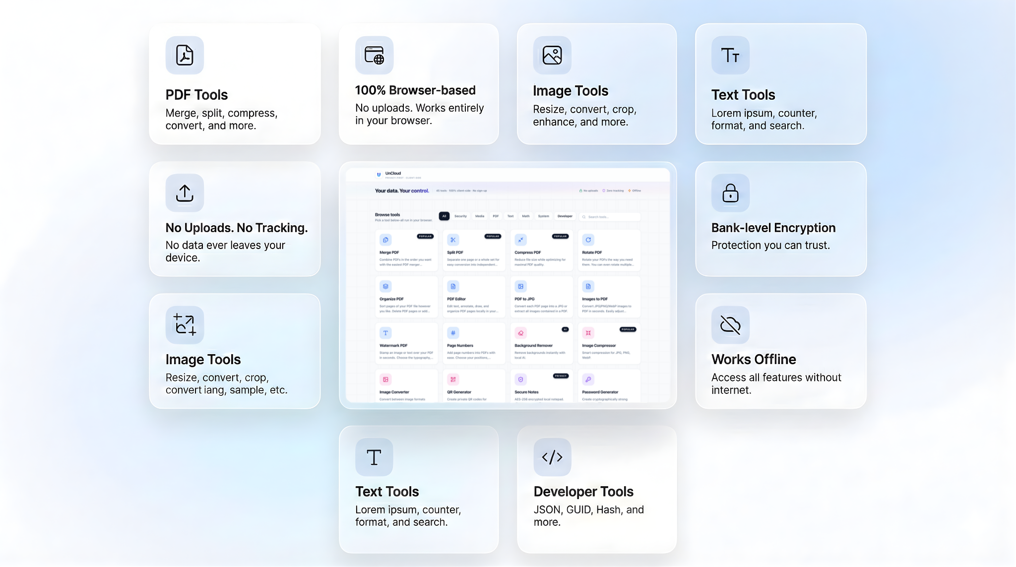 UnCloud - Main product screenshot demonstrating key features and user interface